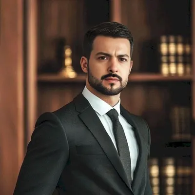 Arjun S. wearing his navy suit