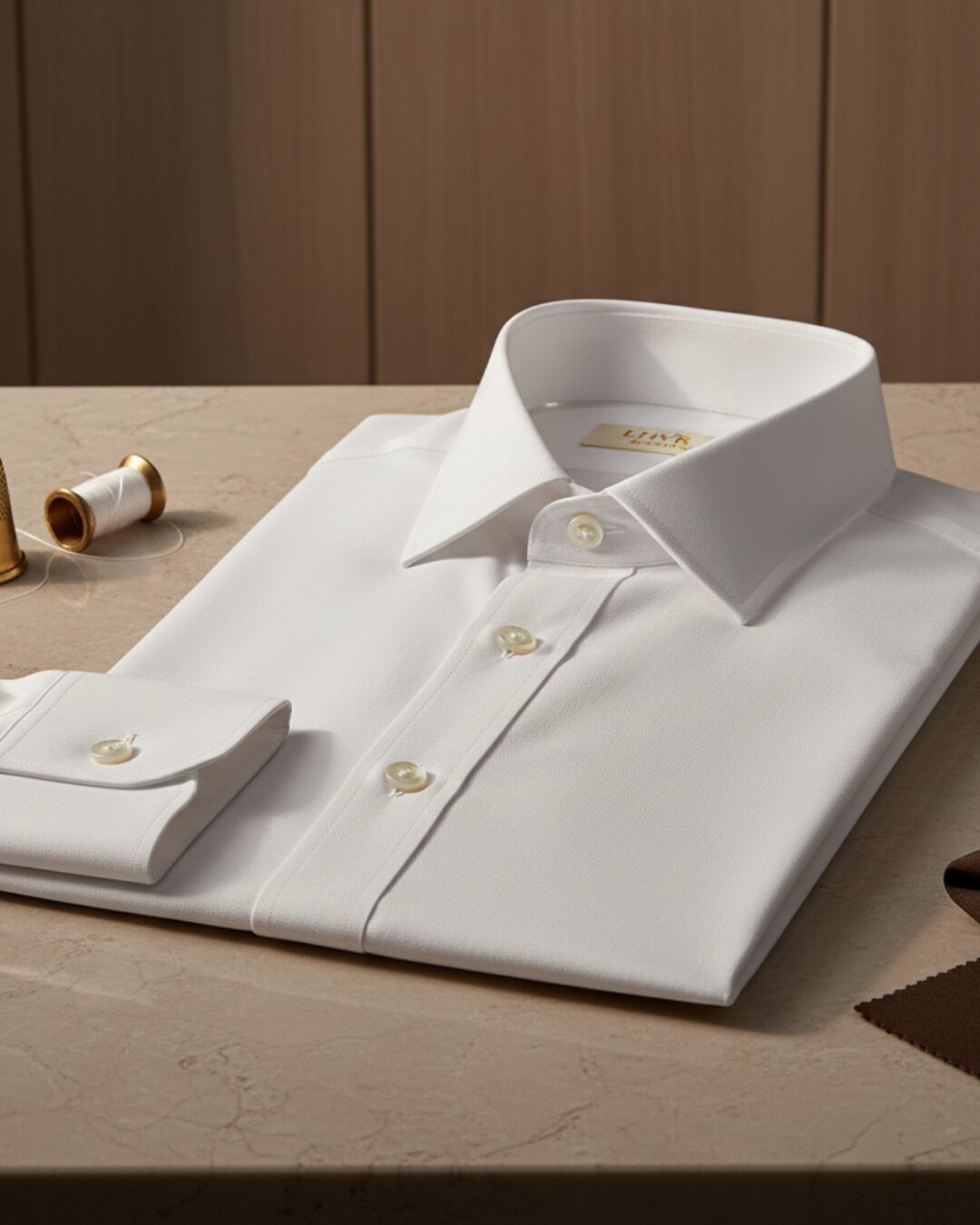 LHVR bespoke white cotton shirt