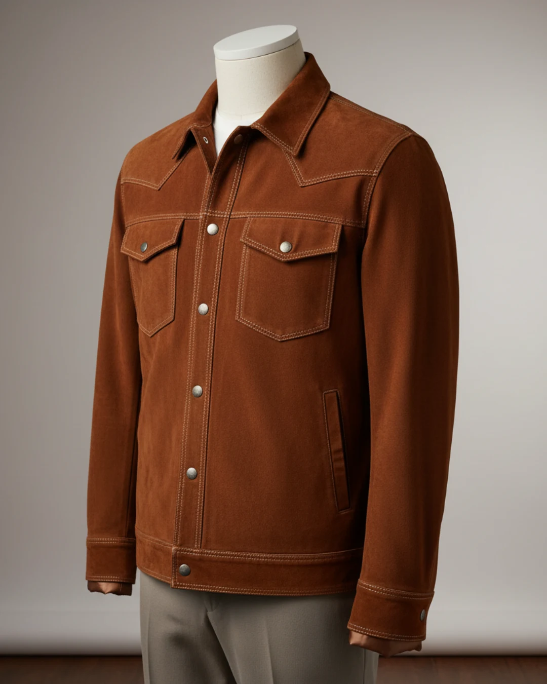 Stitched Edge Suede Jacket